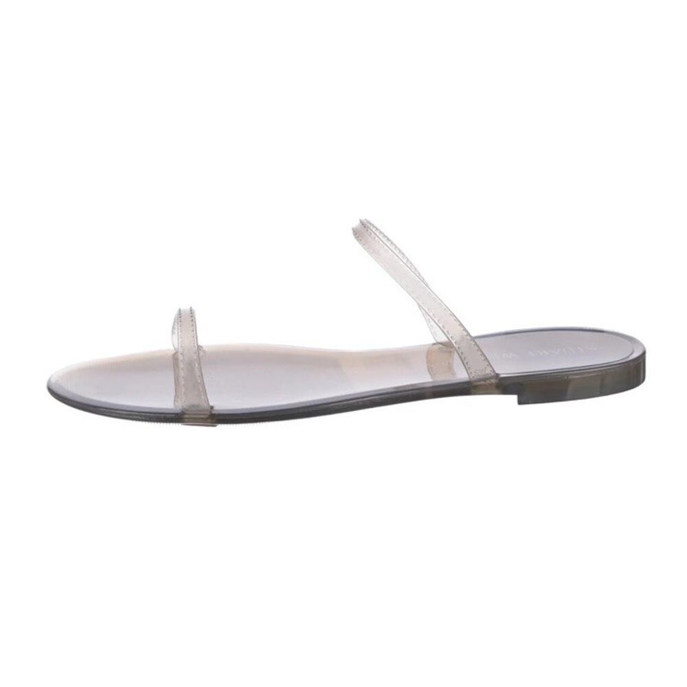 Stuart Weitzman Jelly Sandals US 11B / EU 41.5 Clear Gray Slip On Flat Women’s - Picture 9 of 9